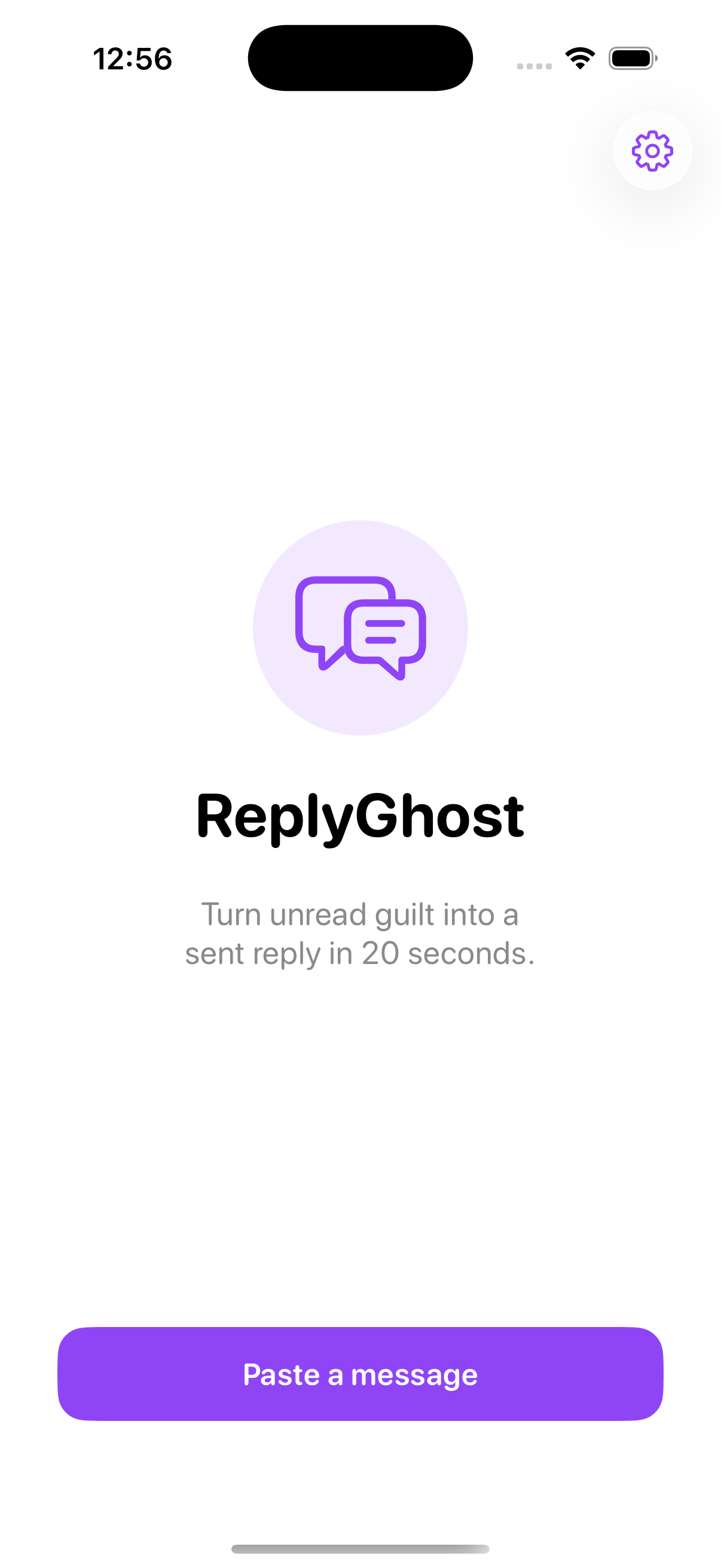 ReplyGhost landing screen
