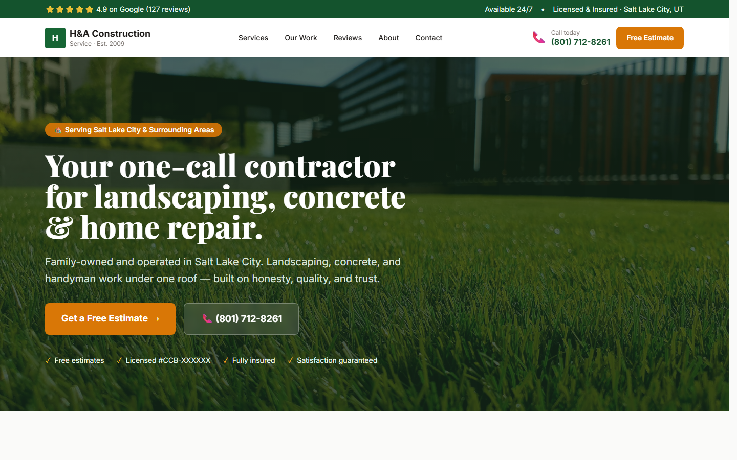 Redesigned H&A website